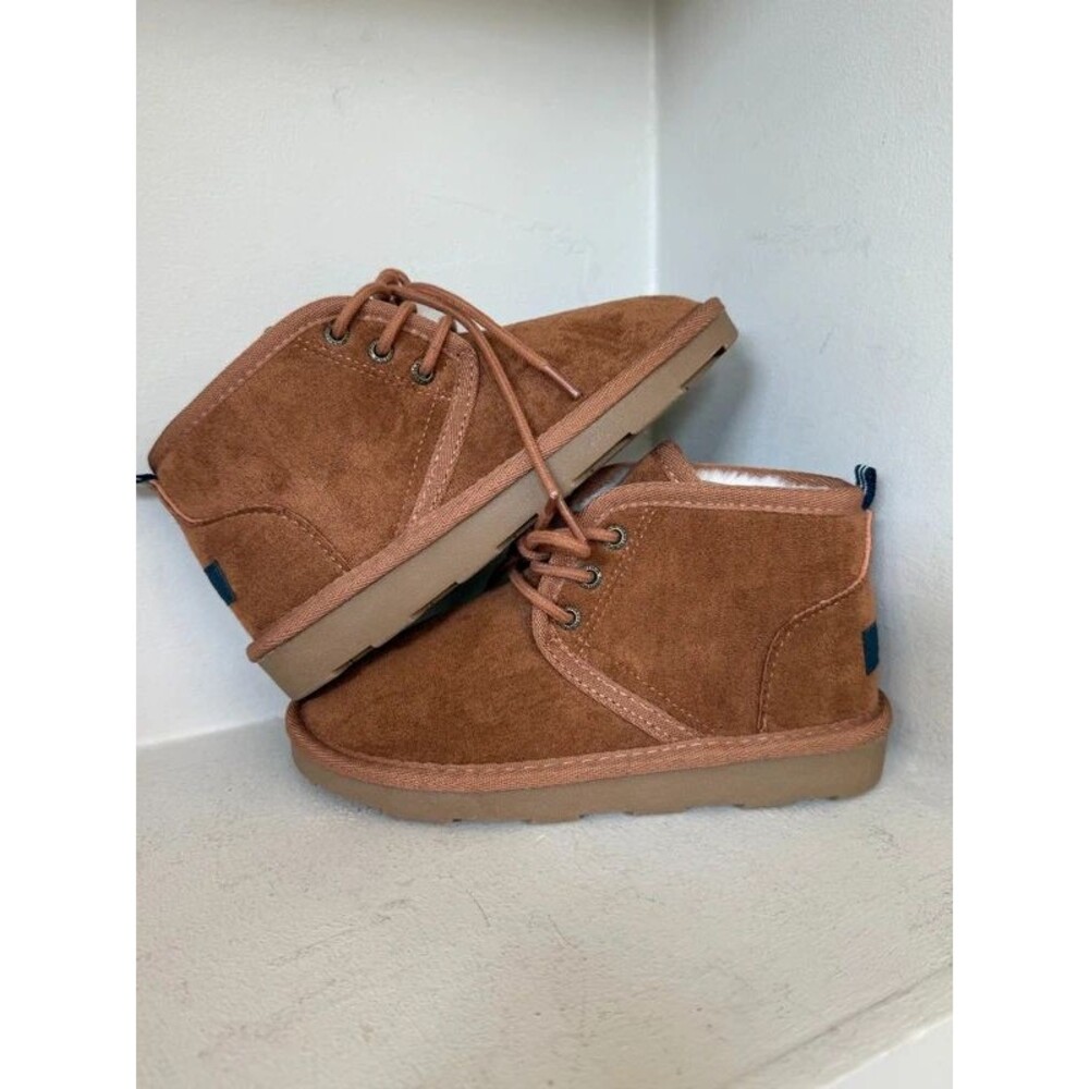 Nautica Dulverton-T Chestnut Faux Suede andFur Lined Chukka Boots Kids US 12 NWT